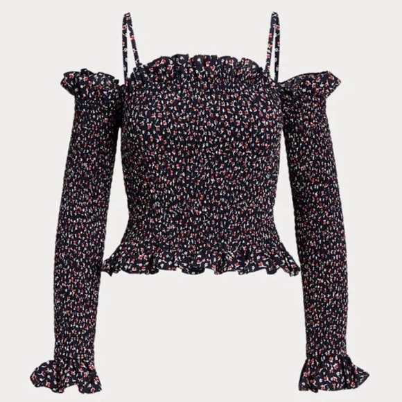 Polo Ralph Lauren Kezia Smocked Off The Shoulder Floral Top - Picture 1 of 11